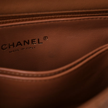 Chanel Caviar Quilted Lizard Embossed Mini Coco Handle Flap Brown 13 of 14