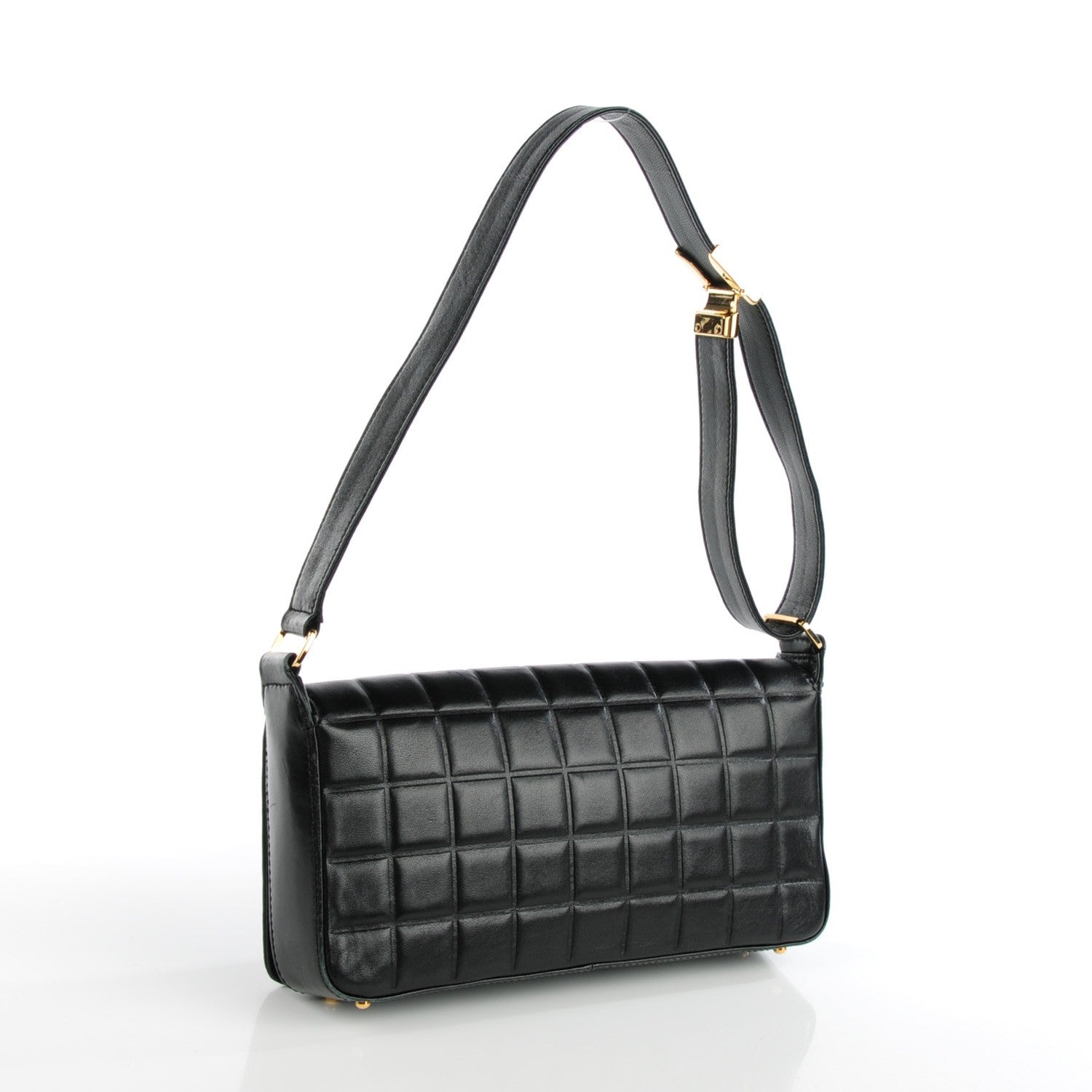 Chanel Lambskin Quilted CC Chocolate Bar Flap Black 3 of 7