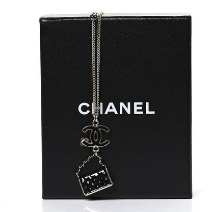 Chanel Enamel Charming Chic Classic Flap CC Charm Necklace Black 5 of 5