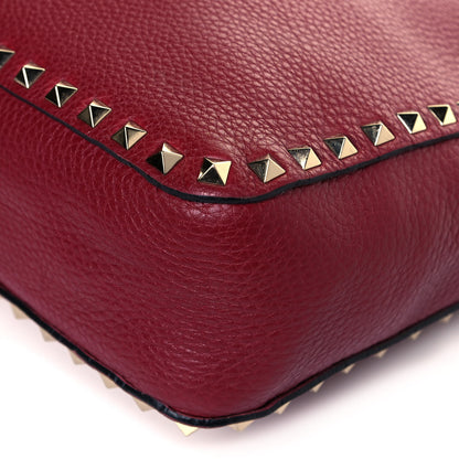 Valentino Garavani Pebbled Calfskin Small Rockstud Flip-Lock Messenger Bag Rubino 10 of 12