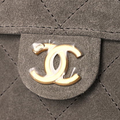 Chanel Suede Quilted Small Chanel 25 Handbag Grey 12 of 16