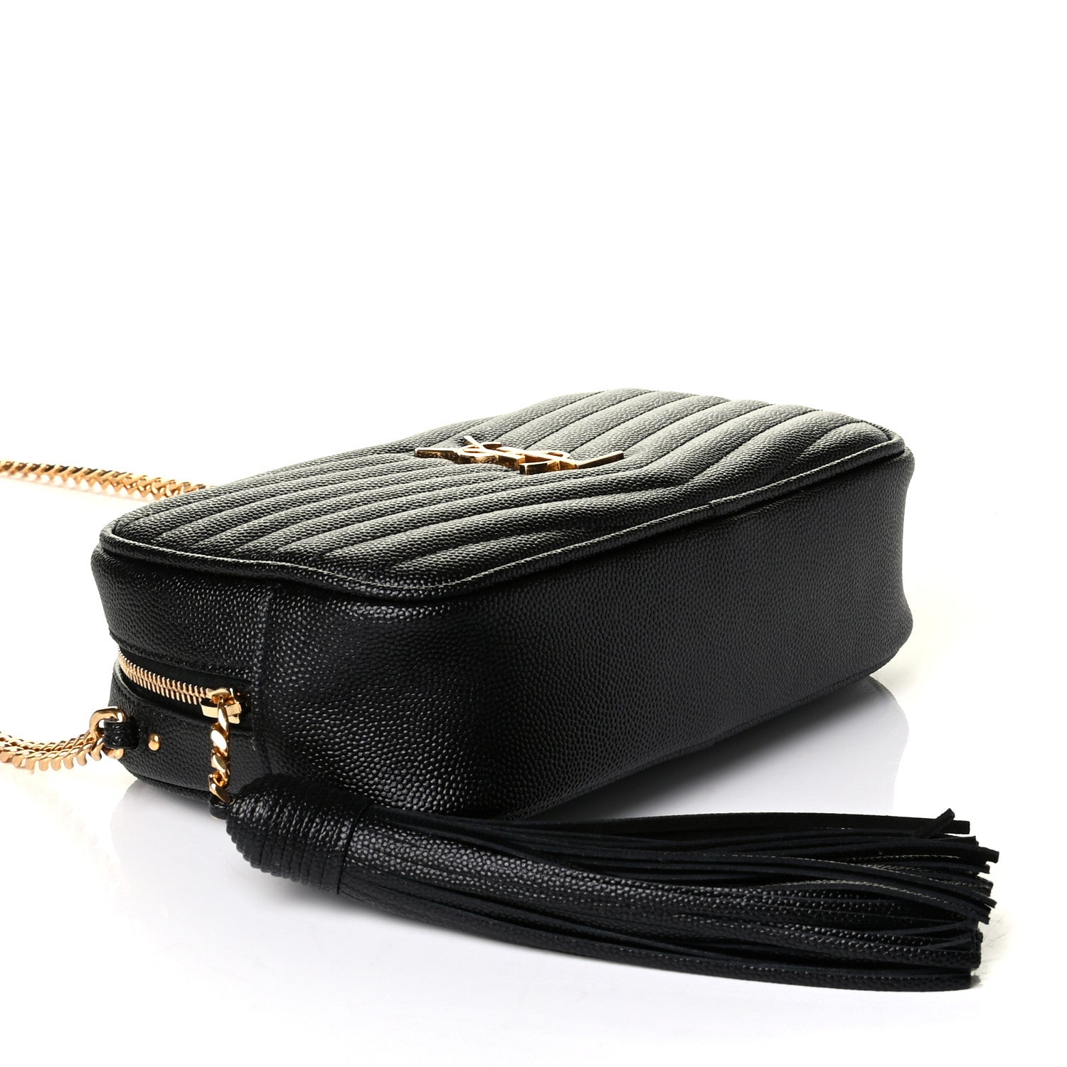 Saint Laurent Grain De Poudre Matelasse Monogram Mini Lou Camera Bag Black 3 of 5