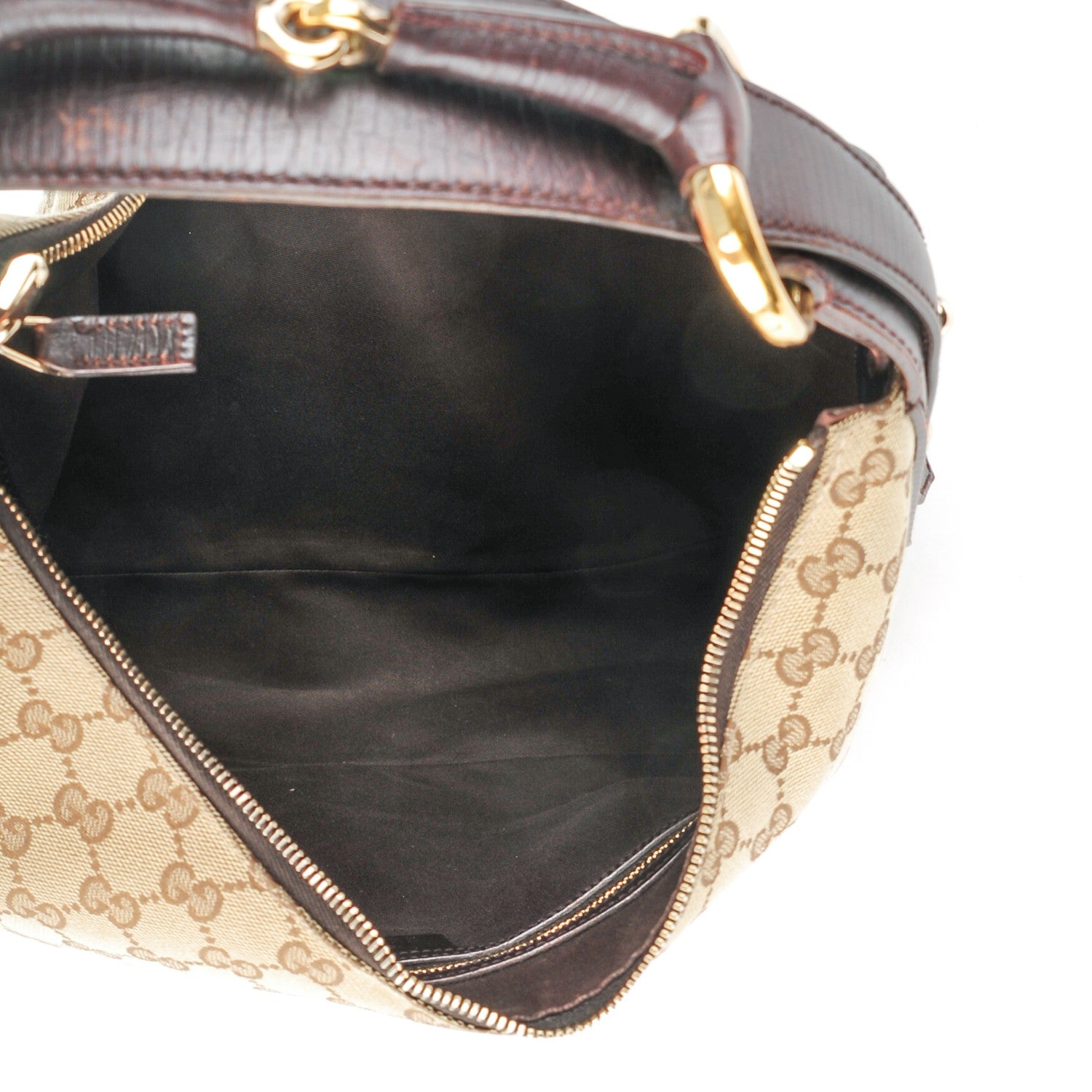 Gucci Monogram Medium Horsebit Chain Hobo Dark Brown 5 of 7