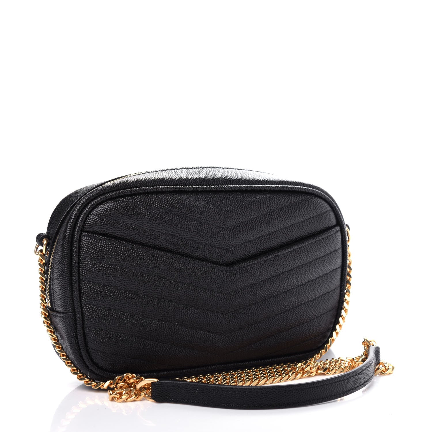 Saint Laurent Grain De Poudre Matelasse Monogram Mini Lou Camera Bag Black 3 of 11