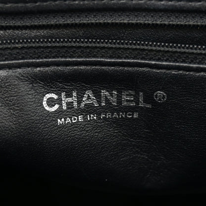 Chanel Caviar Quilted CC Accordion Shopping Bag Black 6 of 15