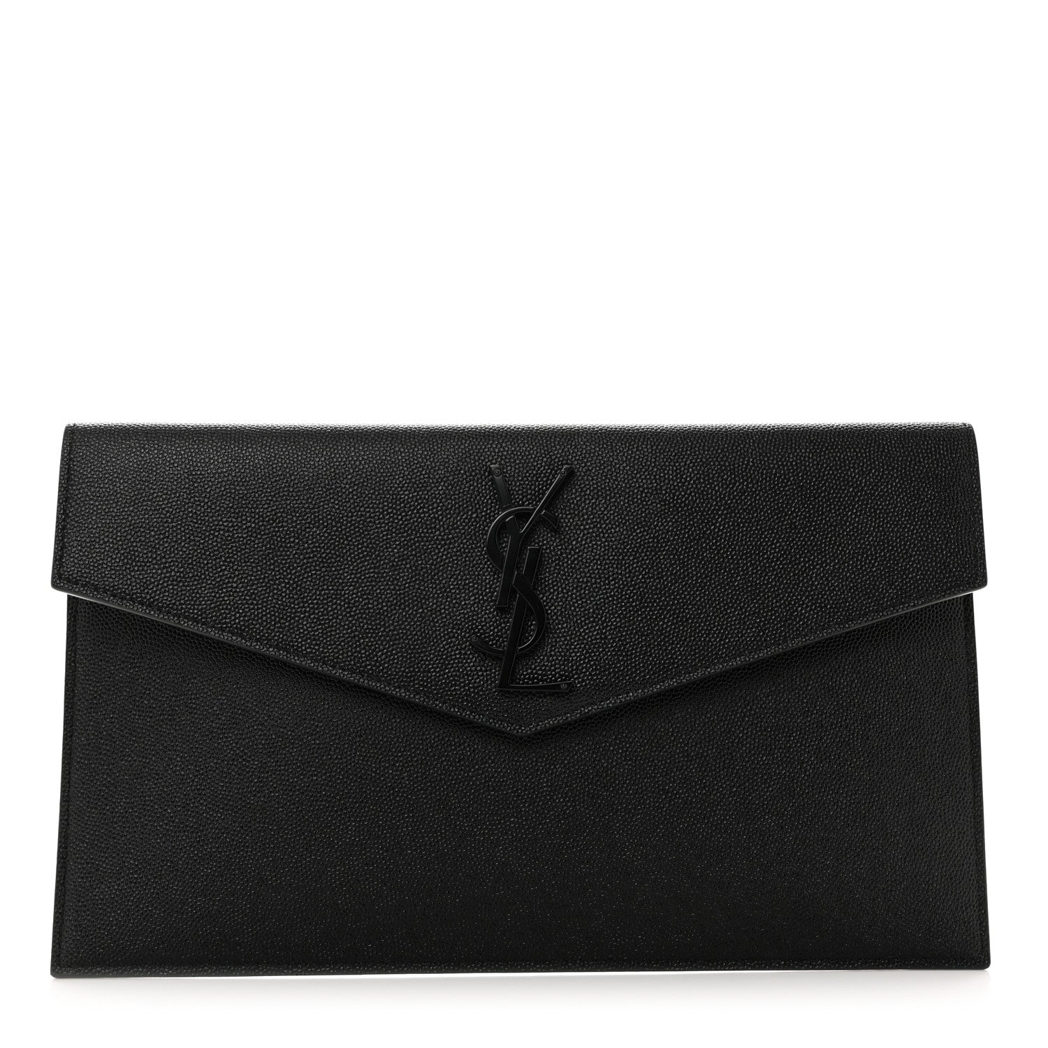 Saint Laurent Grain De Poudre Monogram Uptown Pouch Black 1 of 8