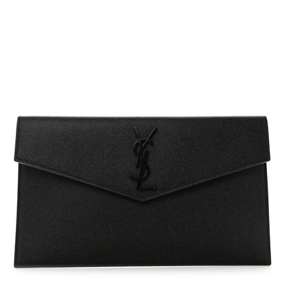 Saint Laurent Grain De Poudre Monogram Uptown Pouch Black 1 of 8