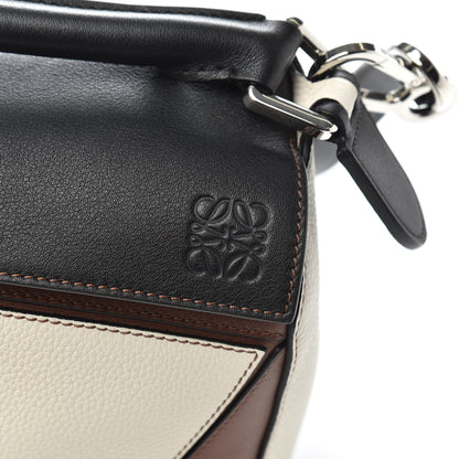 Loewe Calfskin Small Puzzle Bag Brunette Soft White Black 7 of 11