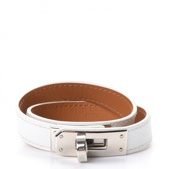 FASHIONPHILE HERMESEpsomKellyDoubleTourBraceletXSWhite 1 of 7