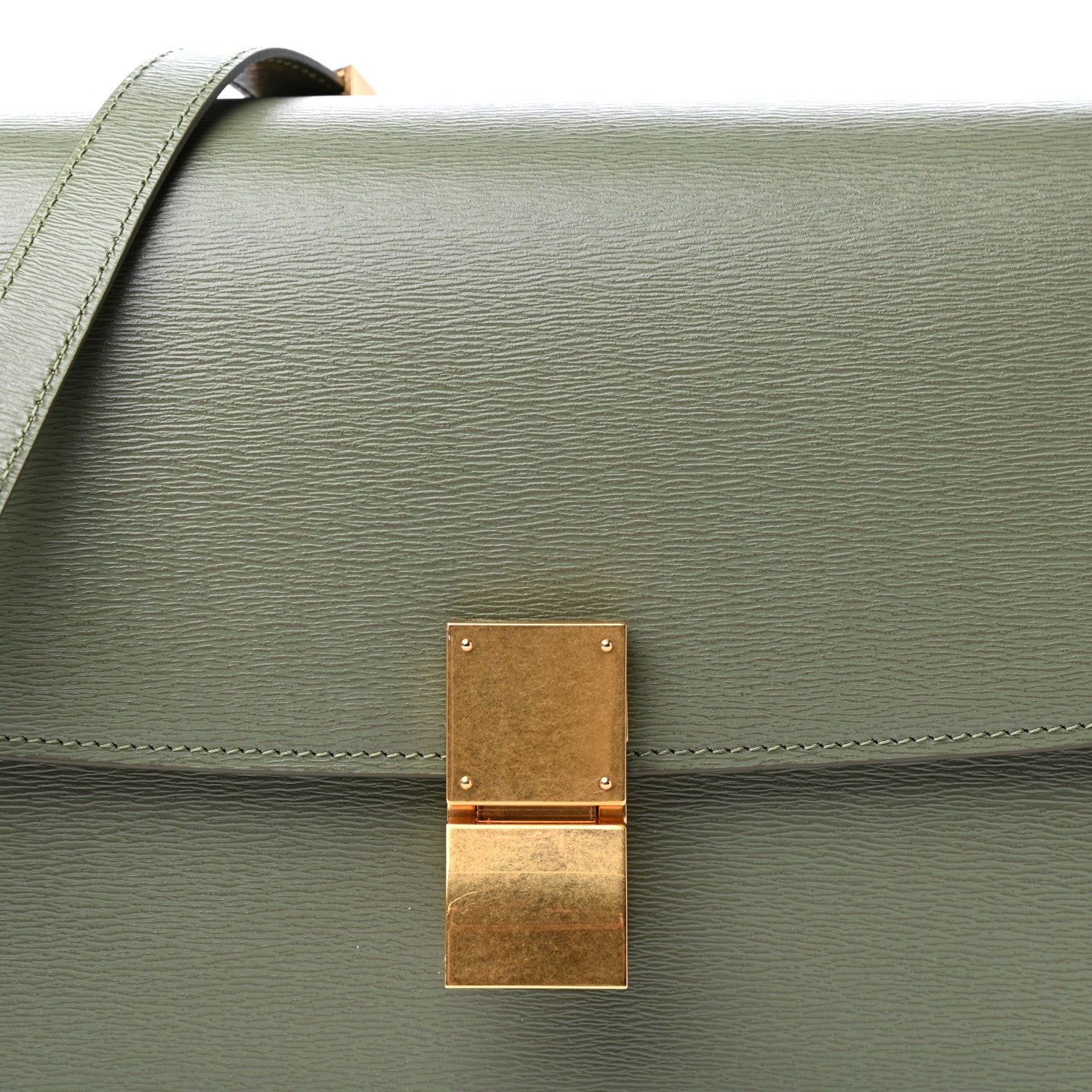 Celine Liege Calfskin Medium Classic Box Flap Bag Army Green 10 of 10