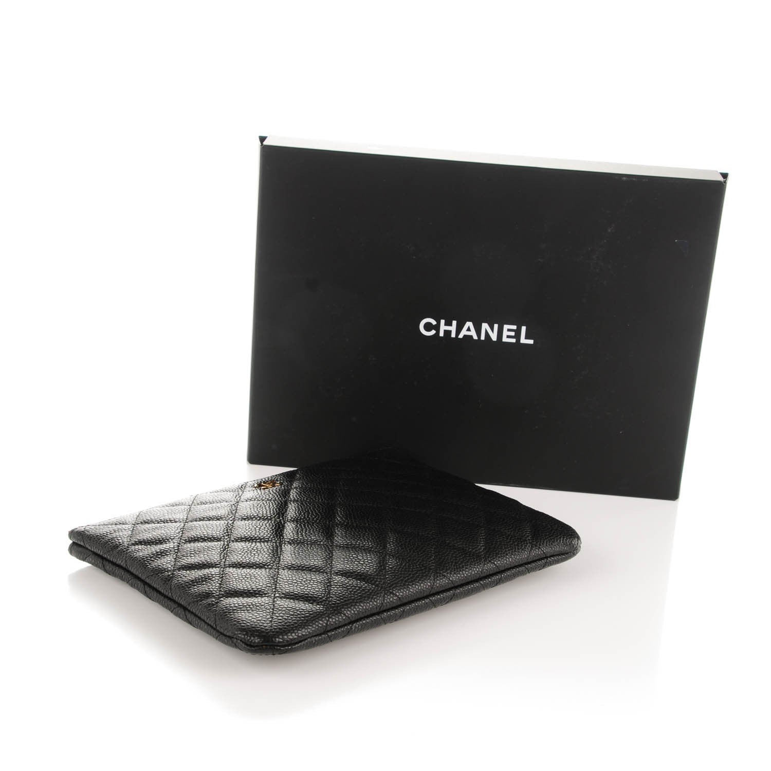 Chanel Caviar Quilted Medium Cosmetic Case Black 4 of 7