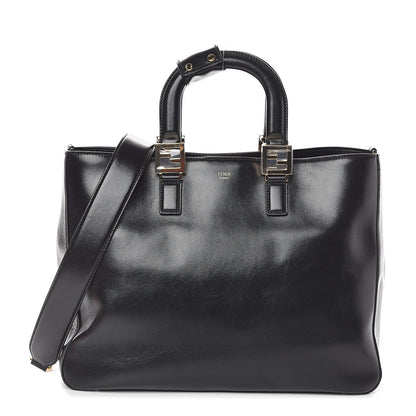 Fendi Vitello Glacier Medium FF Tote Black 1 of 8