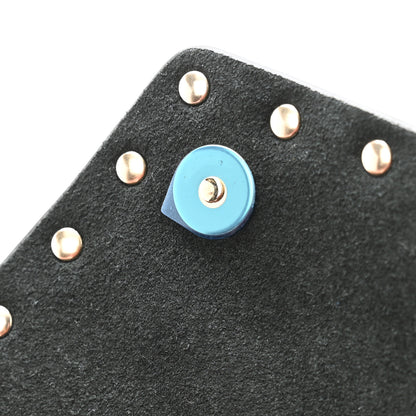 Valentino Garavani Pebbled Calfskin Medium Rockstud Envelope Flat Wristlet Pouch Black 7 of 8