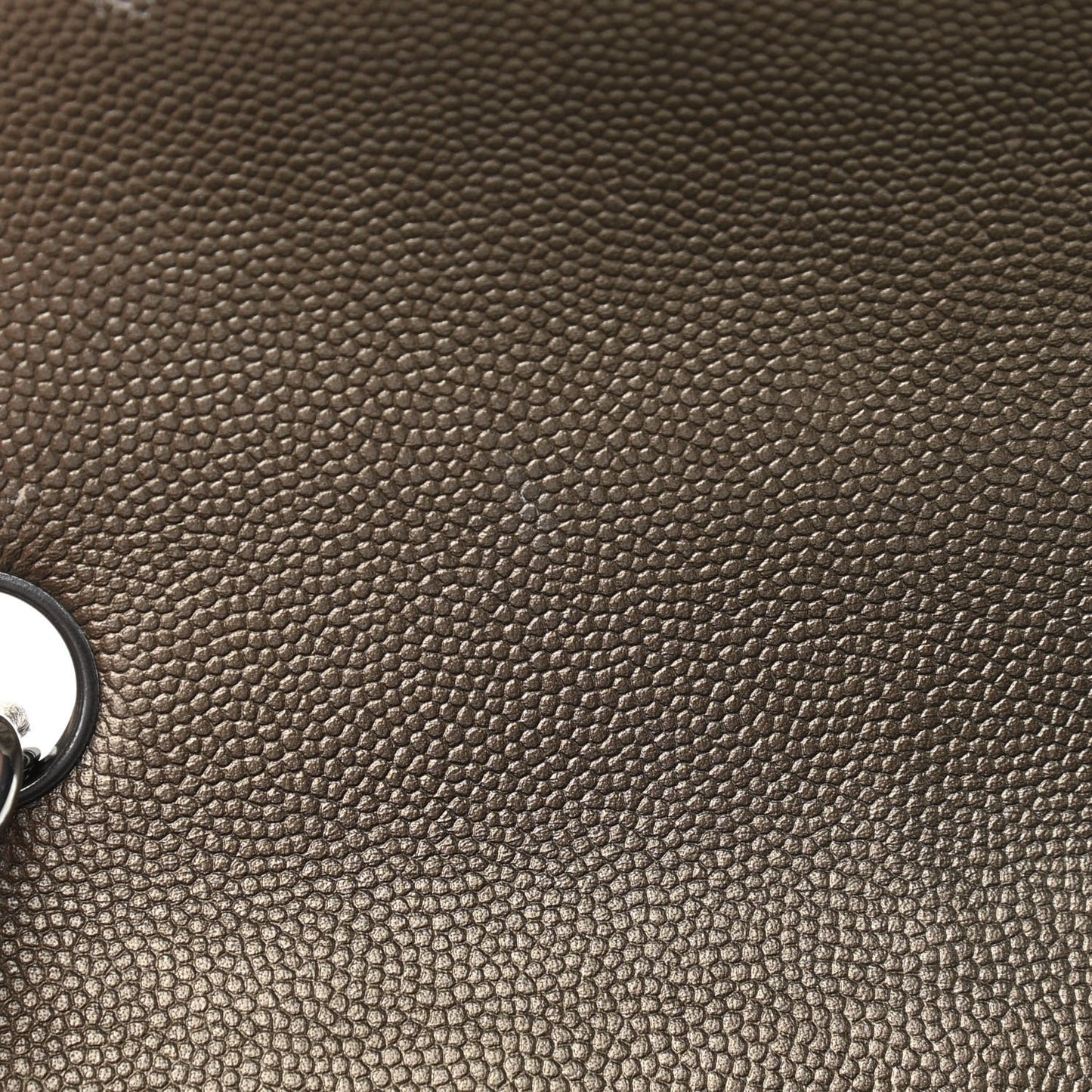 Iridescent Caviar Quilted Mini Rectangular Flap Bronze