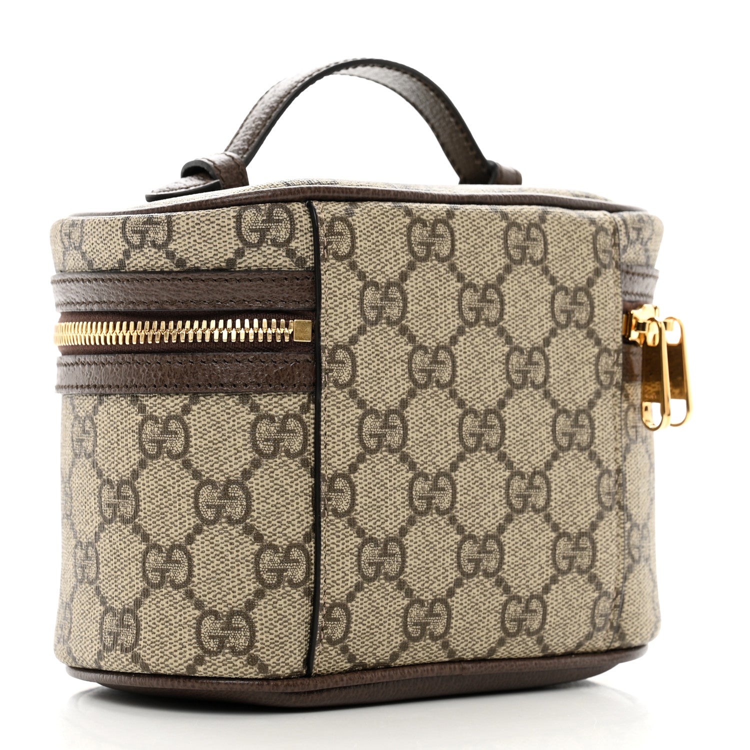 Gucci GG Supreme Monogram Textured Calfskin Web Ophidia Vanity Cosmetic Case Beige Ebony New Acero 2 of 9