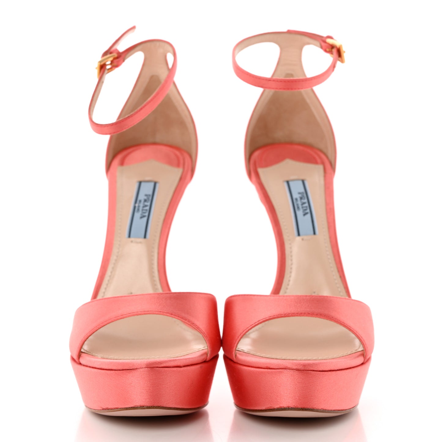 Satin Ankle Strap Platform Sandals 37