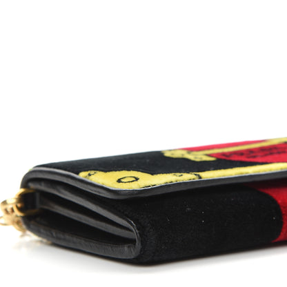 Prada Velluto Ricamo Cahir Chain Wallet Black 7 of 8