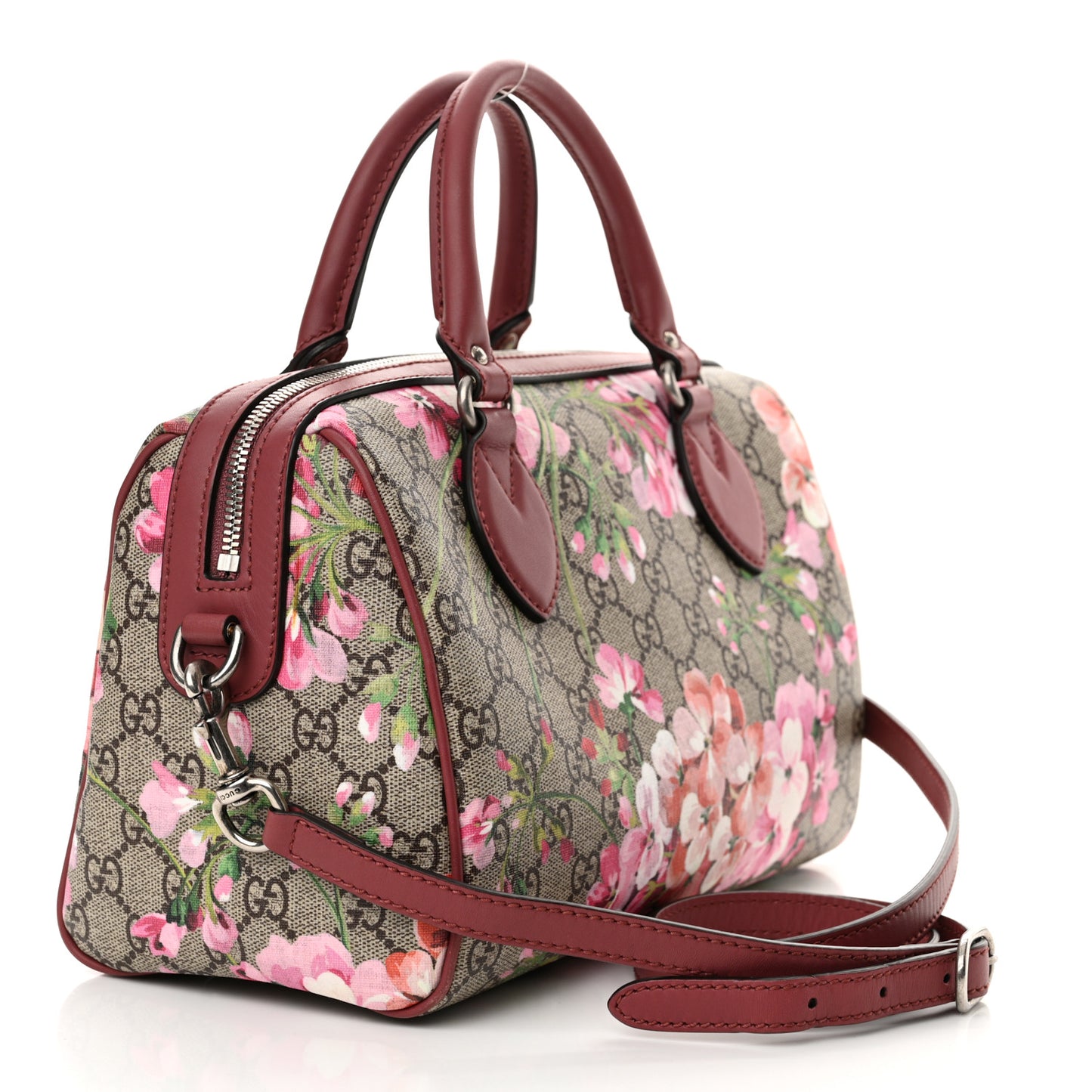 GG Supreme Monogram Blooms Small Boston Beige Multicolor Dry Rose