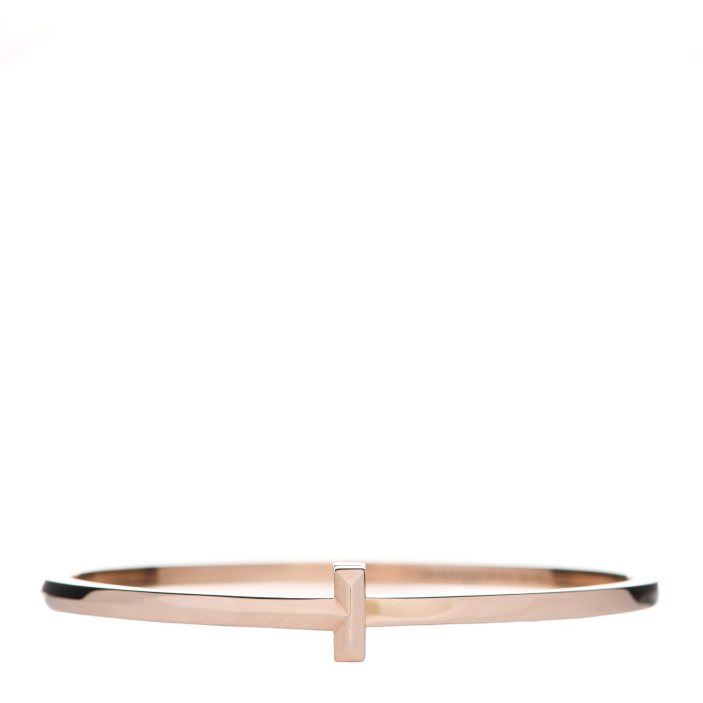 18K Rose Gold Narrow T T1 Hinged Bangle Bracelet