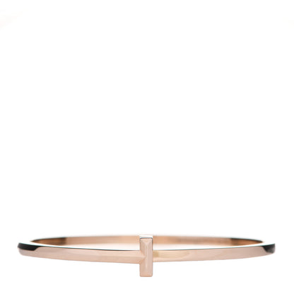 Tiffany 18K Rose Gold Narrow T T1 Hinged Bangle Bracelet 1 of 4