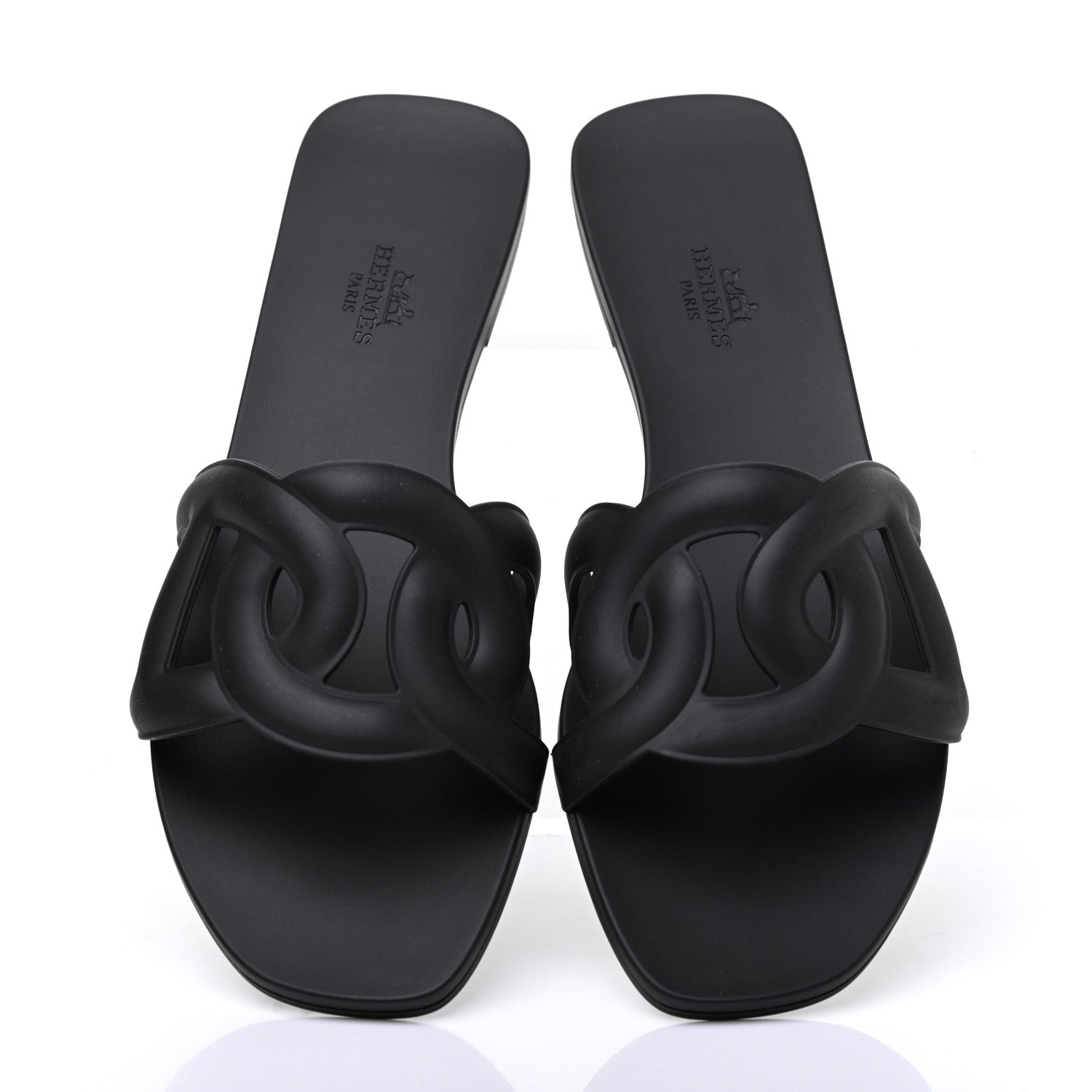 Hermes Rubber Aloha Sandals 39 Black 5 of 10