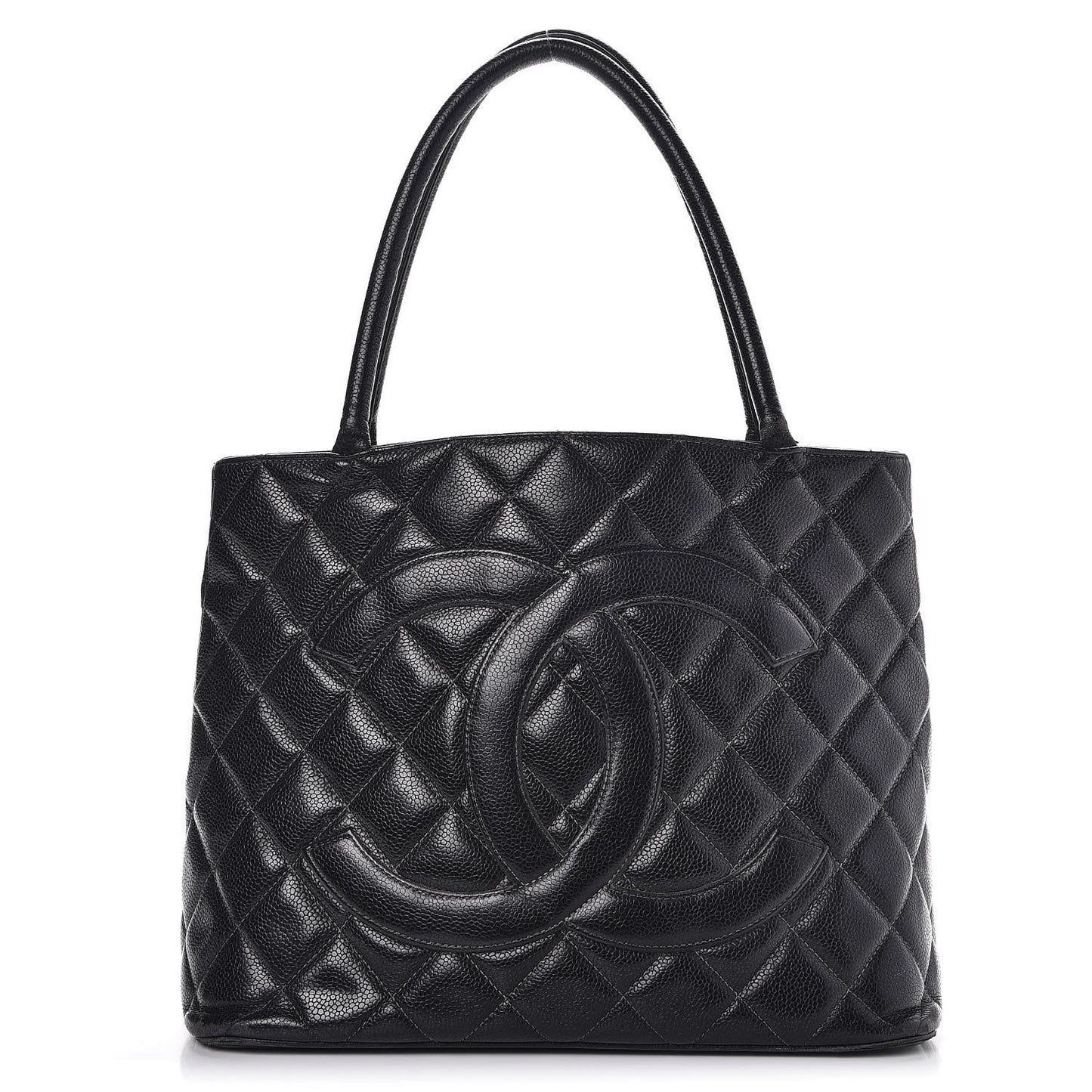 Caviar Quilted Medallion Tote Black