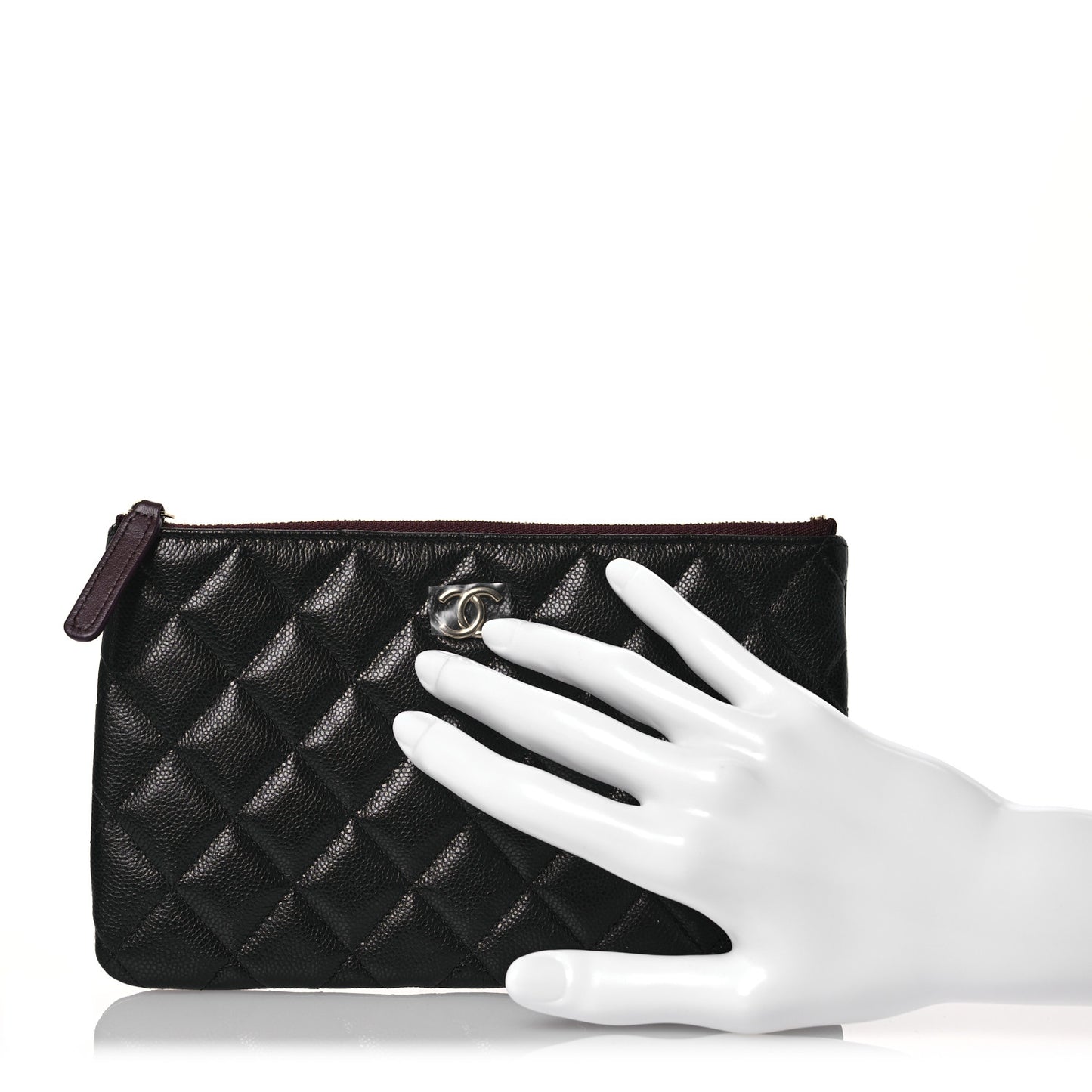 Caviar Quilted Cosmetic Case Black