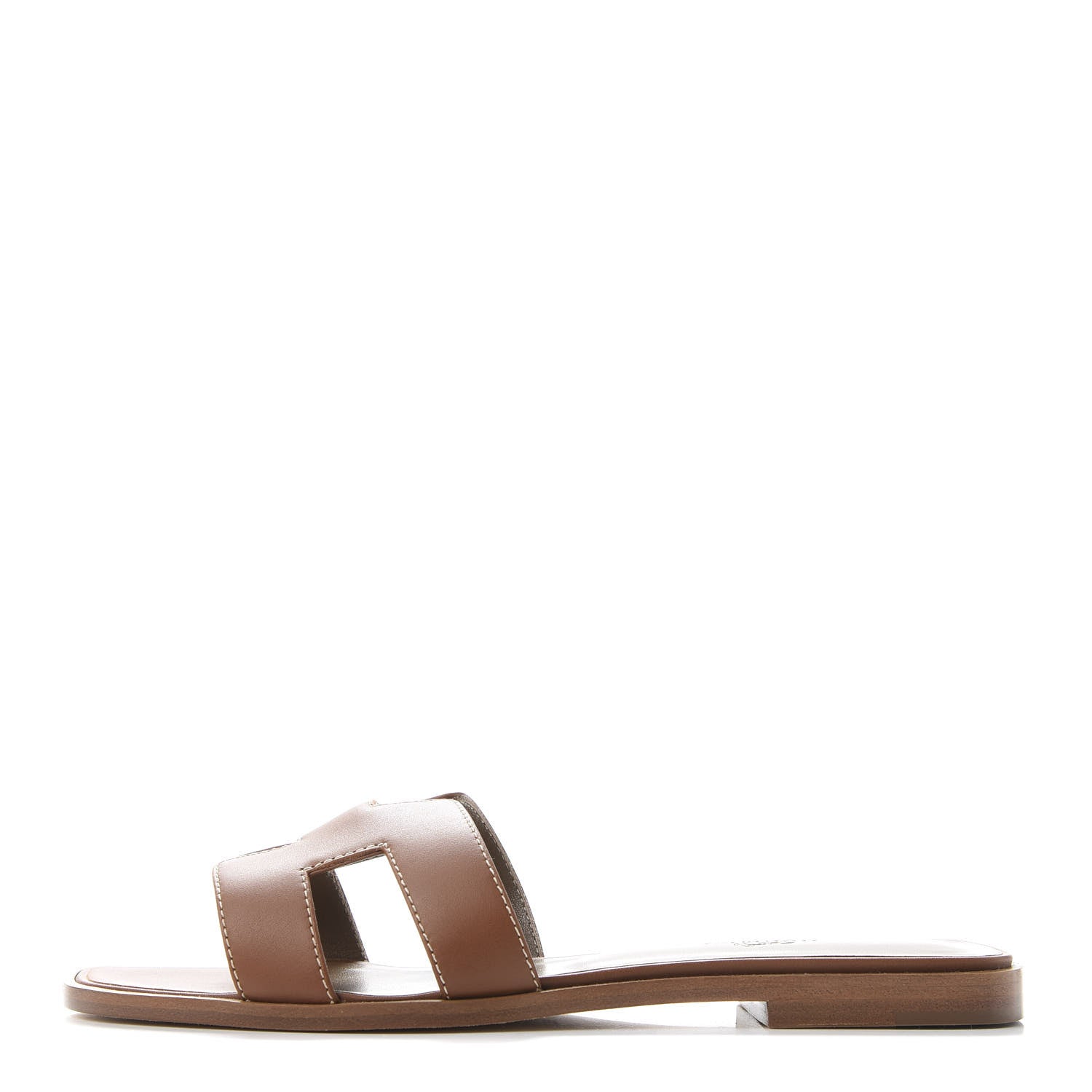 Hermes Box Calfskin Oran Sandals 38 Gold 1 of 9