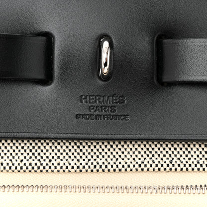 Hermes Vache Hunter Toile H Pegase Pop Herbag Zip Retourne 31 PM Bleu Indigo Ecru Black 7 of 12