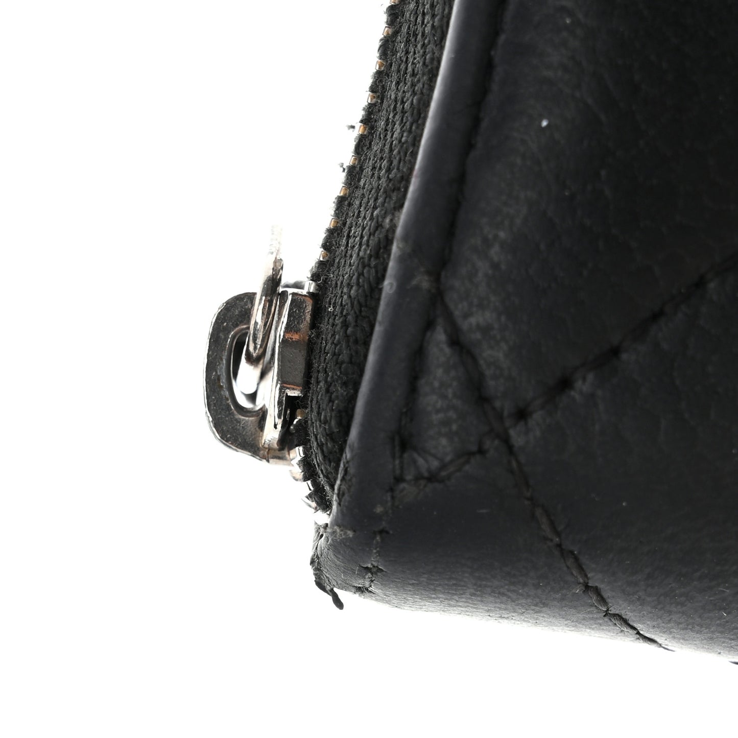 Caviar Quilted Zip Coin Purse Black