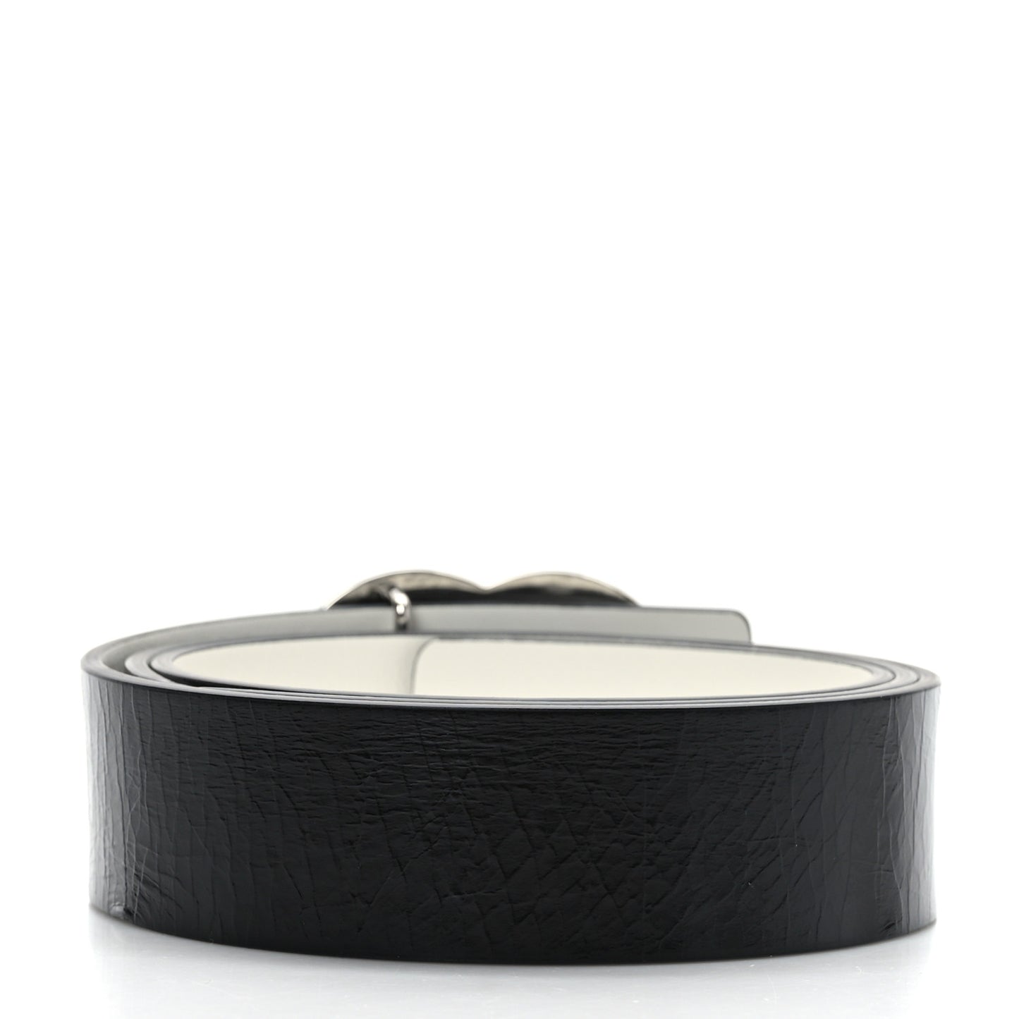 Patent Calfskin CC Reversible Belt 95 38 Black White