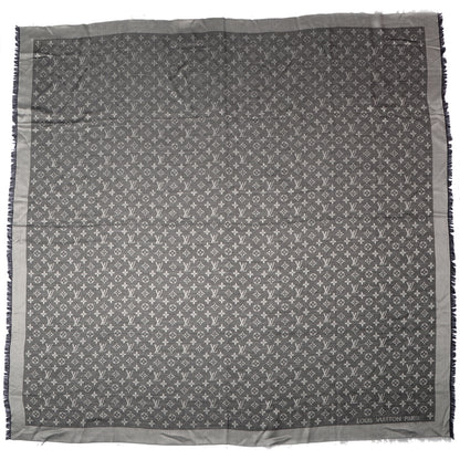 Louis Vuitton Silk Wool Monogram Denim Shawl Black 4 of 5