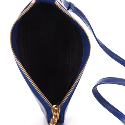 Saint Laurent Calfskin Monogram Phone Pouch Crossbody Bag Blue Majorelle 5 of 11