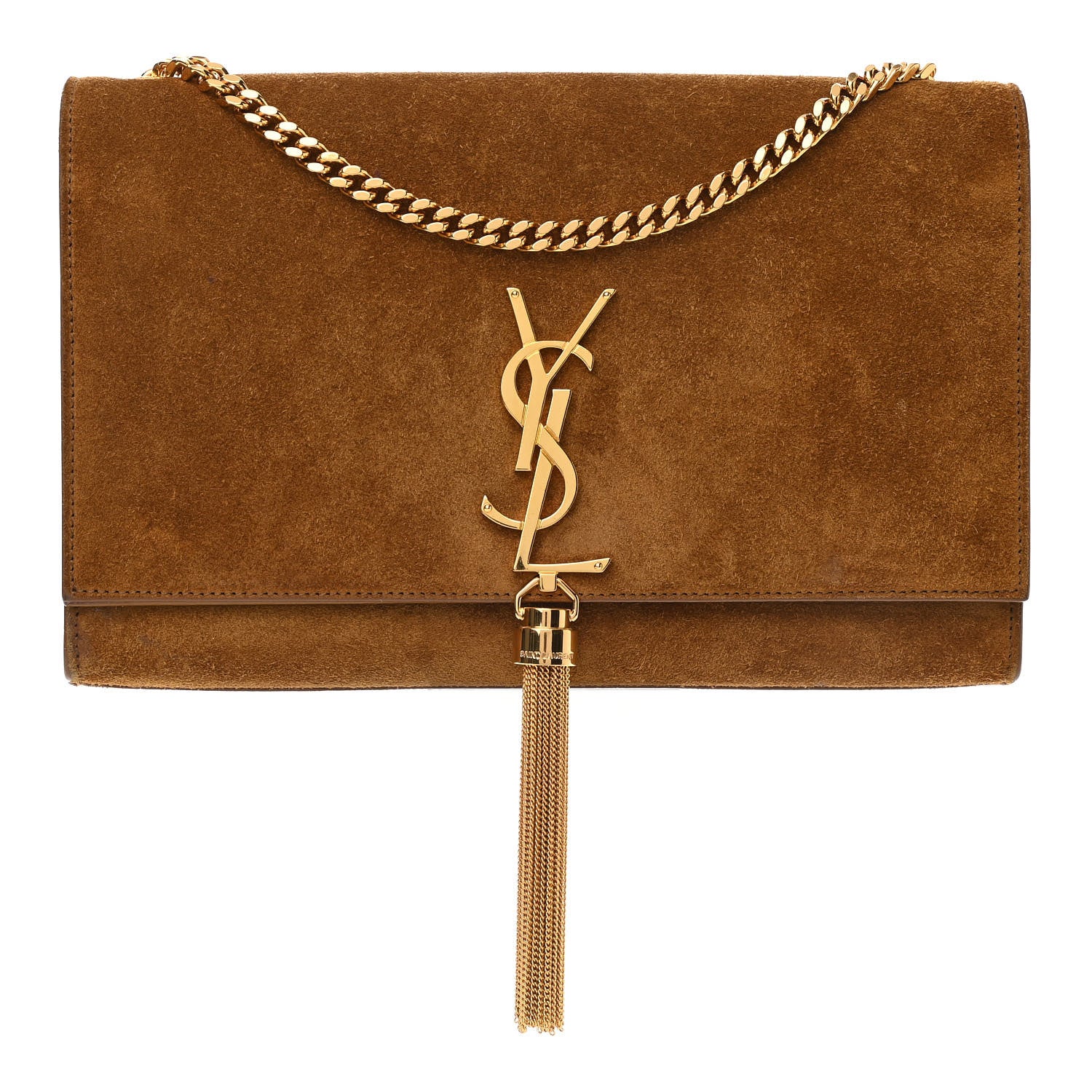 Saint Laurent Suede Medium Classic Monogram Kate Tassel Satchel Light Ochre 1 of 12
