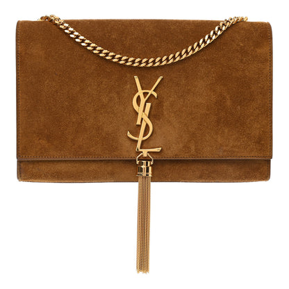 Saint Laurent Suede Medium Classic Monogram Kate Tassel Satchel Light Ochre 1 of 12