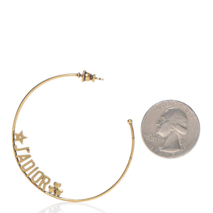Christian Dior Metal J'Adior Hoop Earrings Aged Gold 2 of 4