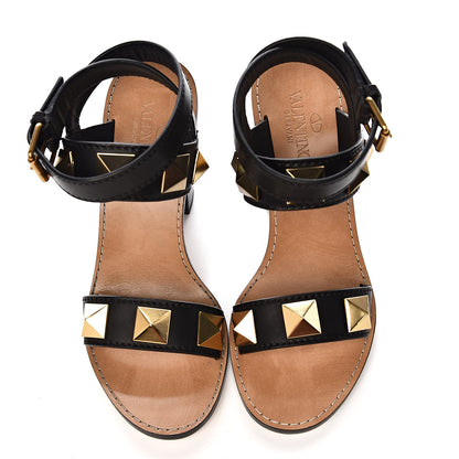 Valentino Garavani Calfskin Macro Rockstud Ankle Strap 100mm Sandals 36 Black 11 of 11