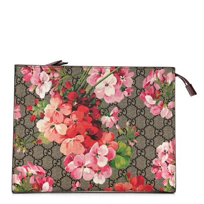Gucci GG Supreme Monogram Blooms Large Cosmetic Case Beige Multicolor Dry Rose 1 of 12