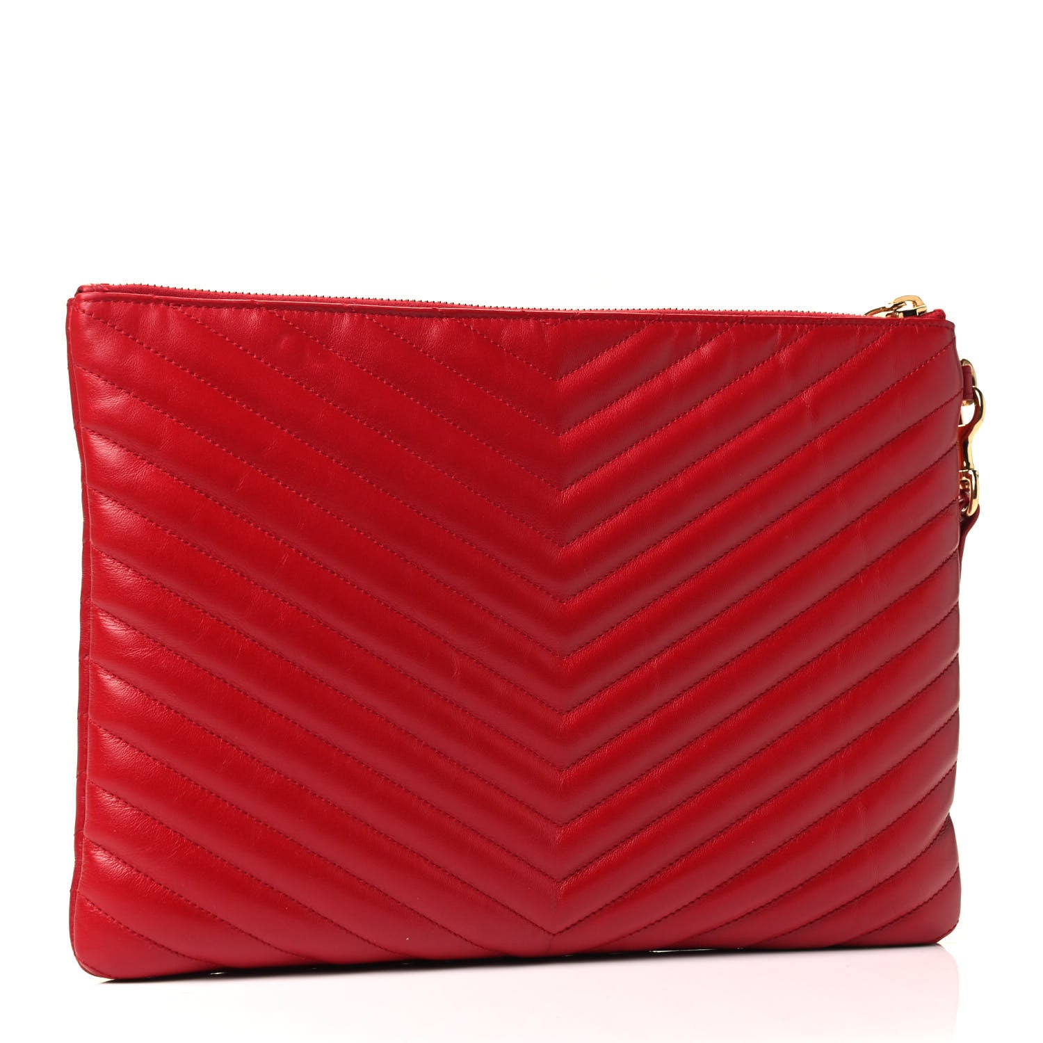Saint Laurent Calfskin Matelasse Monogram Cassandre Tablet Pouch Rouge Eros 2 of 4