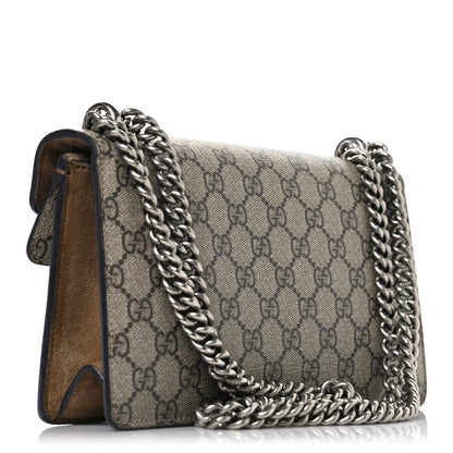 Gucci GG Supreme Monogram Suede Crystal Small Dionysus Shoulder Bag Beige Ebony Taupe 3 of 10
