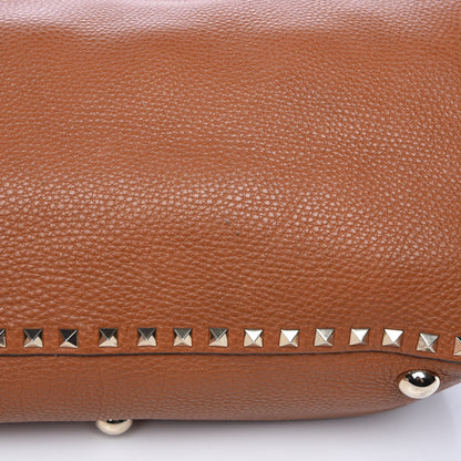 Valentino Garavani Pebbled Calfskin Medium Rockstud Tote Light Cuir 12 of 12