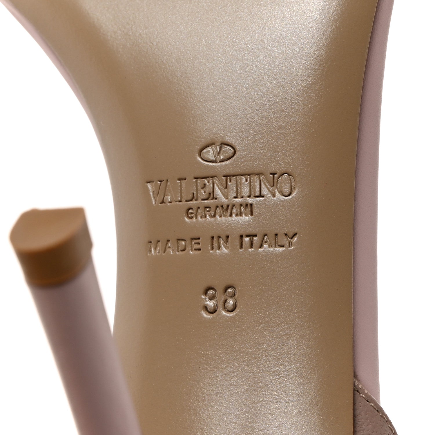 Valentino Garavani Nappa Rockstud Ankle Strap 100mm Sandals 38 Poudre 7 of 7
