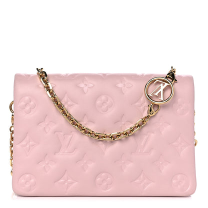 Louis Vuitton LOUIS VUITTON Lambskin Embossed Monogram Pochette Coussin Rose 1 of 9