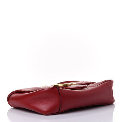 Gucci Calfskin Matelasse Mini GG Marmont Shoulder Bag Hibiscus Red 3 of 5