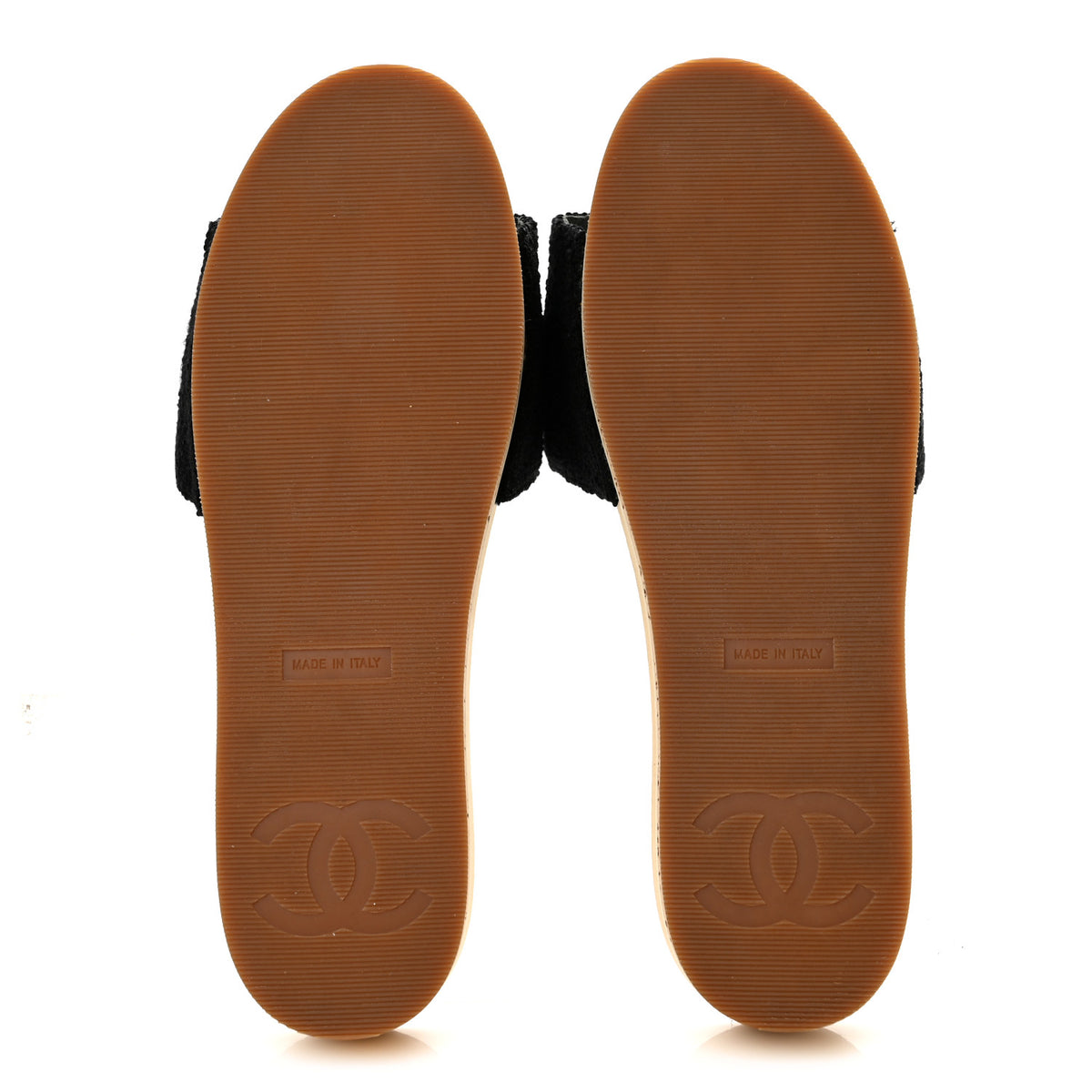 Tweed Cork CC Mule Sandal 38 Black