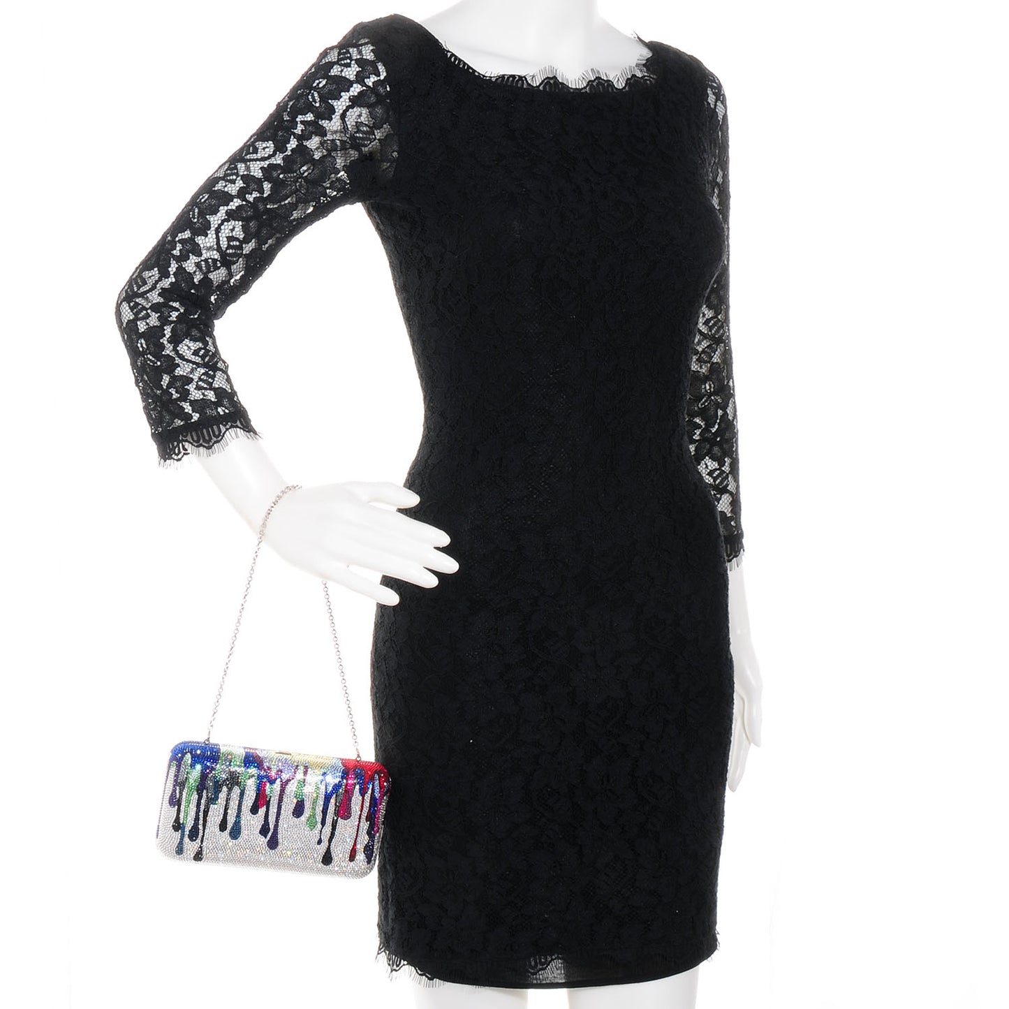 Swarovski Crystal Drips Minaudiere Clutch Multicolor