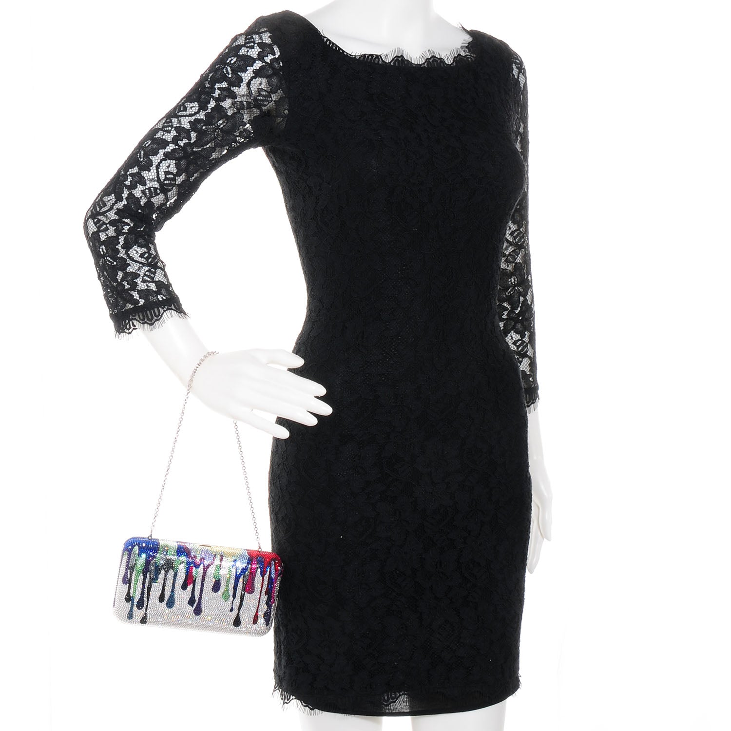 Judith Leiber Swarovski Crystal Drips Minaudiere Clutch Multicolor 2 of 8
