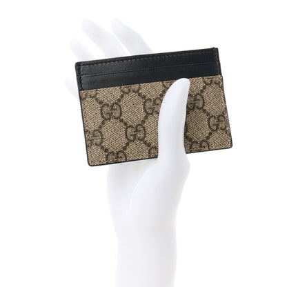 Gucci GG Supreme Monogram Calfskin Card Holder Beige Black 2 of 9