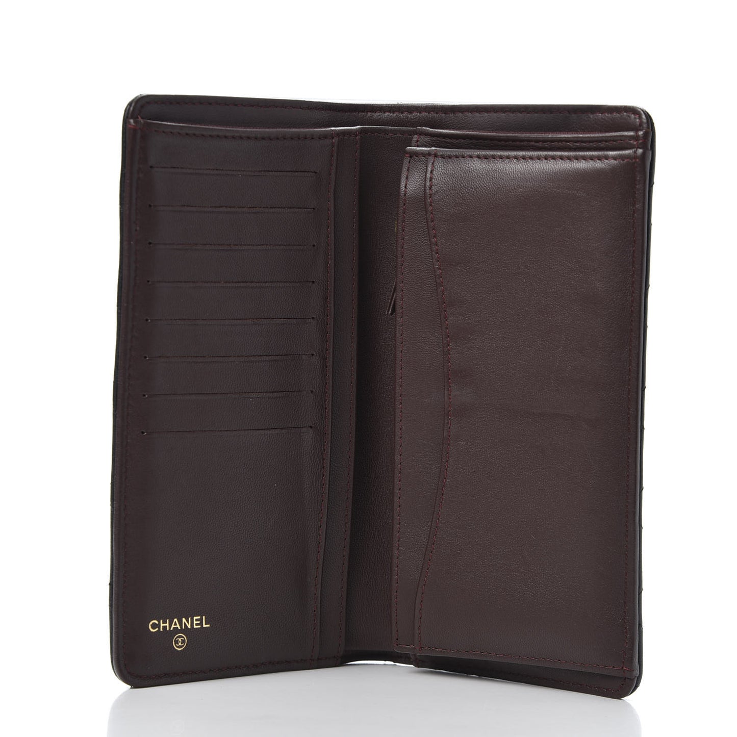 Lambskin Quilted Yen Wallet Black