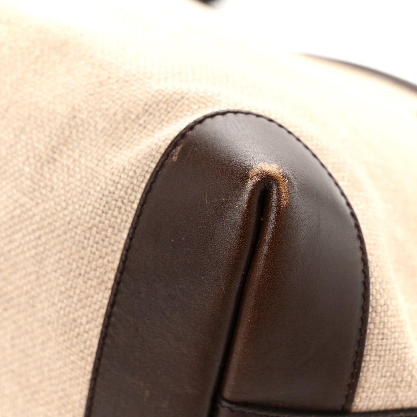 Linen Canvas Medium Craft Logo Tote Brown